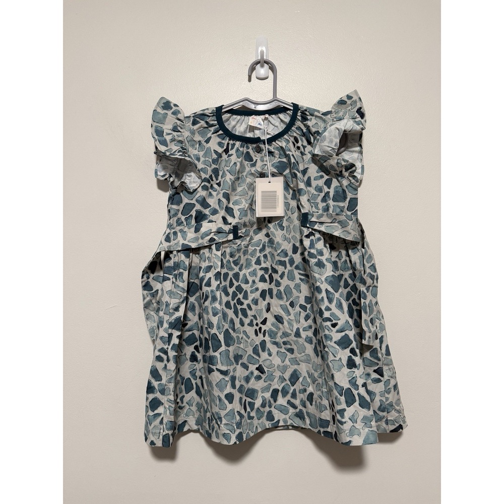 Oso & Me NWT Elizabeth Green Print Cotton Ruffle Dress Size 4